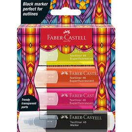 FABER-CASTELL Glassy 4 db-os neon+fekete szövegkiemelő készlet FABER-CASTELL_FC254693 small