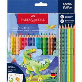 FABER-CASTELL Grip Dinoszaurusz 18+6 db háromszögletű színes ceruza készlet FABER-CASTELL_FC201546 small