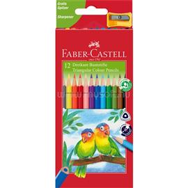 FABER-CASTELL Junior Papagáj 12 db háromszögletű színes ceruza készlet hegyezővel FABER-CASTELL_FC120523 small
