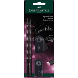 FABER-CASTELL Sparkle Midnight 4 db-os fekete/rózsa B háromszögletű grafitceruza szett FABER-CASTELL_FC118296 small