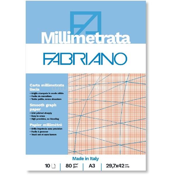 FABRIANO A3 80g 10lapos milliméterpapír tömb