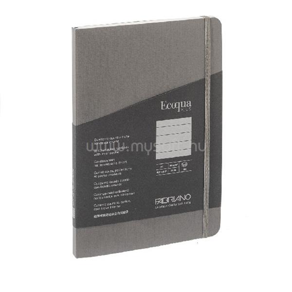 FABRIANO Ecoqua Plus A5 80 lapos antracit vonalas notesz