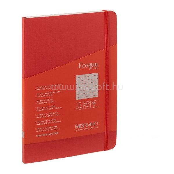 FABRIANO Ecoqua Plus A5 80 lapos piros kockás notesz