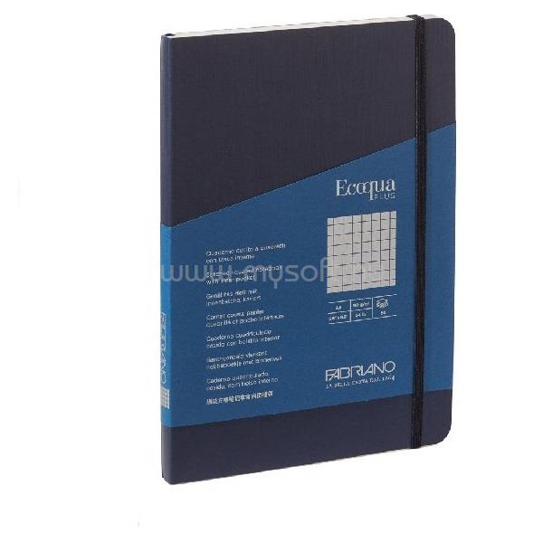 FABRIANO Ecoqua Plus A5 80 lapos sötétkék kockás notesz