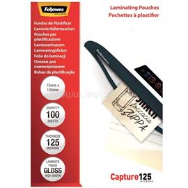 FELLOWES 75x105 mm 125 mikron 100 db/csomag fényes meleglamináló fólia FELLOWES_5306901 small