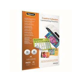 FELLOWES Lamináló fólia, 80 mikron, 5 klf. méretben 5x10 db/doboz, Admire Creativ FellowesR FELLOWES_5602301 small