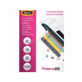 FELLOWES Lamináló fólia, A4, 250 mikron, fényes, 100 db/doboz, FellowesR FELLOWES_5401802 small