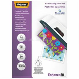 FELLOWES Lamináló fólia, A4, 80 mikron, fényes, 100 db/doboz FELLOWES_5306114 small