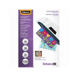FELLOWES Lamináló fólia, A4, 80 mikron, fényes, öntapadó hátlappal, 100 db/doboz, FellowesR FELLOWES_5302202 small