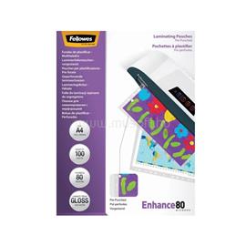 FELLOWES Lamináló fólia, A4, 80 mikron, lefűzhető, fényes, 100 db/csom Fellowes FELLOWES_5452502 small