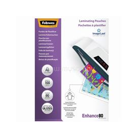 FELLOWES Lamináló fólia, A5, 80 mikron, fényes, 100 db/doboz, FellowesR FELLOWES_5306002 small