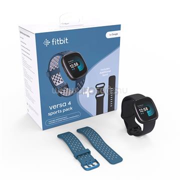 FITBIT Versa 4 okosóra Sports Pack- extra karpánttal (Kék és Fekete)