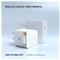 FIXED 2xUSB-C töltő visszahúzható kábellel, GaN PD 3.0 támogatással, 65W, fehér FIXCG65R-2C-WH small