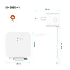 FIXED 2xUSB-C töltő visszahúzható kábellel, GaN PD 3.0 támogatással, 65W, fehér FIXCG65R-2C-WH small