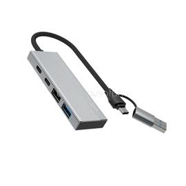FIXED 4 portos USB-HUB, sötétszürke FIXHU-PT-GR small