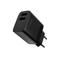 FIXED hálózati töltő, 2*USB-A kimenet, 17W + USB/USB-C kábel, fekete FIXC17N-2UC-BK small