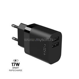 FIXED hálózati töltő  2*USB-A kimenet, 17W, fekete FIXC17N-2U-BK small