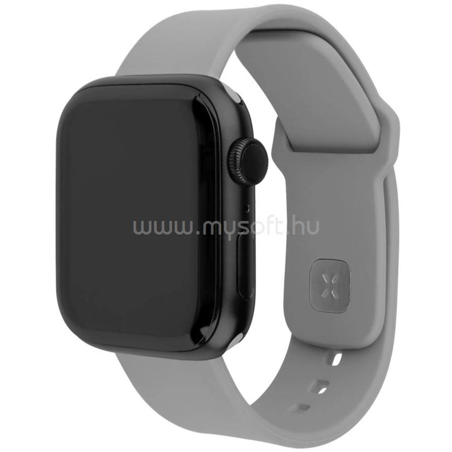 FIXED mágneses szilikon óraszíj Apple Watch 42/44/45/46/49mm-hez, világos szürke