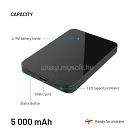 FIXED MagZen 5 Qi2 külső akkumlátor 5000 mAh, fekete FIXZENMC-5-BK small
