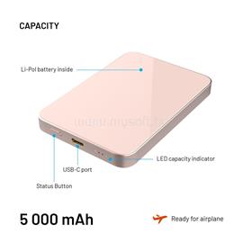 FIXED MagZen 5 Qi2 külső akkumlátor 5000 mAh, rózsaszín FIXZENMC-5-PI small