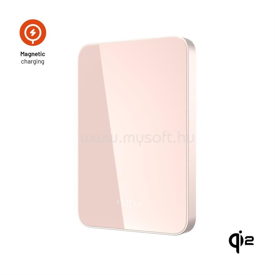 FIXED MagZen 5 Qi2 külső akkumlátor 5000 mAh, rózsaszín