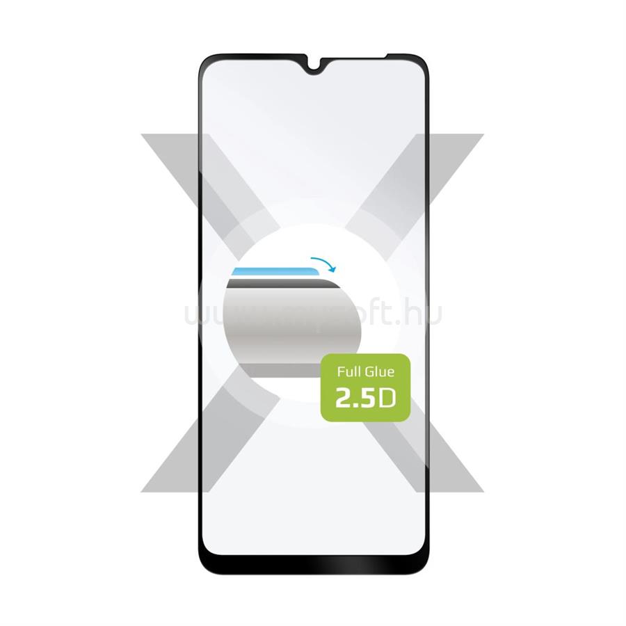 FIXED teljes képernyőt védő 2,5D edzett üveg Samsung Galaxy A12 telefonhoz, fekete