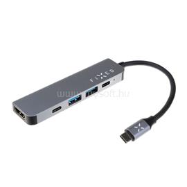 FIXED USB-C 5 az 1-ben HUB, 2 x USB 3.2 , 1 x 4K HDMI, 1 x USB-C Power Delivery támogatással és 1 x USB-C 3.2 Gen1 FIXHU-MN-GR small
