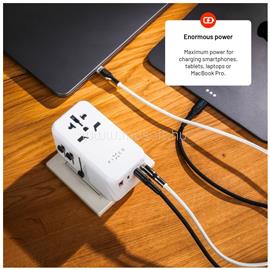 FIXED Voyager utazó adapter 3xUSB-C/1xUSB GaN 120W (fehér) FIXCT120-3C1A-WH small