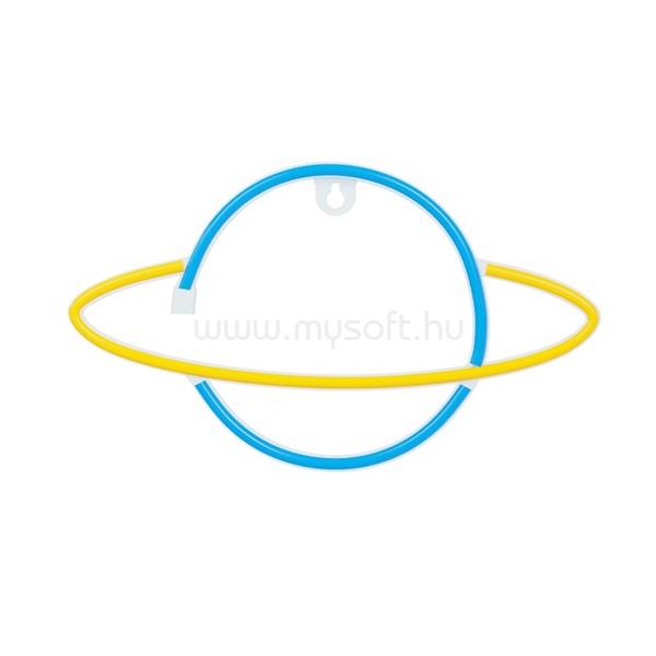 FOREVER LIGHT Neon LED dekorációs lámpa SATURN,  ki/be kapcsoló, USB vagy 3xAA 1,5V, 2m kábel,