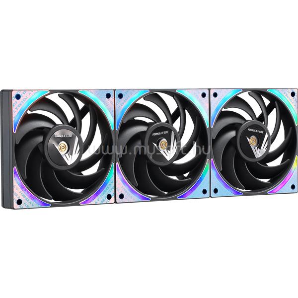 FORMULA Cooler 12cm - 3 db Air Bridge Plus BK (1-27,2dB, max. 63,2 m3/h, 4pin csatlakozó, hydro bearing, ARGB)