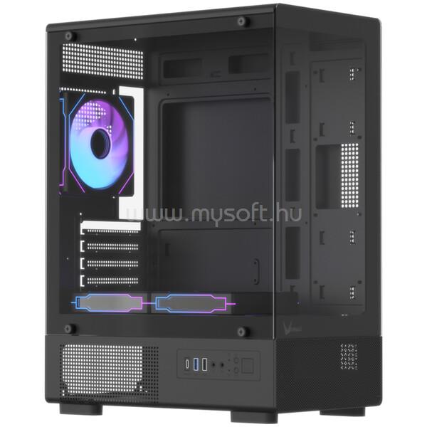 FORMULA Crystal Z1CM Plus Black AR V2 fekete (táp nélküli) ablakos mATX ház