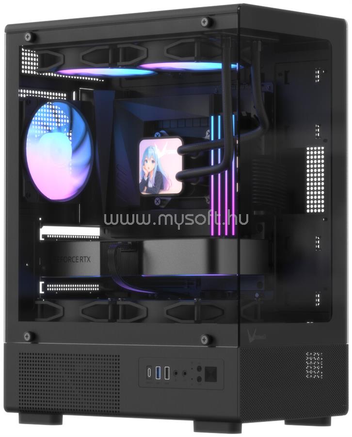 FORMULA Crystal Z1CM V2 Black fekete (táp nélküli) ablakos, mATX ház