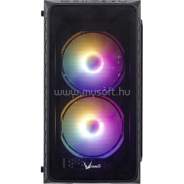 FORMULA Számítógépház - Air Mesh G4 Black (fekete, ablakos, 1x12cm venti, mATX, 1xUSB3.0, 1xUSB2.0)