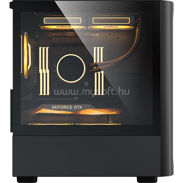 FORMULA Számítógépház - AirMesh G3 Black (fekete, ablakos, 1x12cm venti, mATX, 1xUSB3.0, 2xUSB2.0)