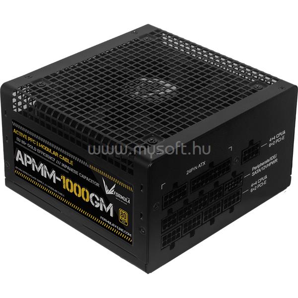 FORMULA Tápegység 1000W - APMM-1000GM (80 Plus Gold, ATX3.1/PCIe 5.1, Aktív PFC, 14cm, Full Moduláris)