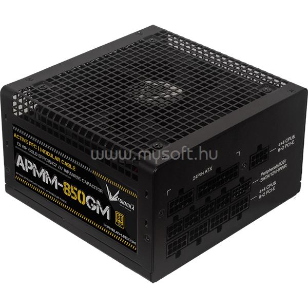 FORMULA Tápegység 850W - APMM-850GM (80 Plus Gold, ATX3.1/PCIe 5.1, Aktív PFC, 14cm, Full Moduláris)