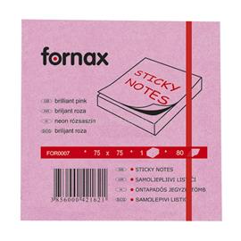 FORNAX Jegyzettömb öntapadó, 75x75mm, 80lap, Fornax neon rózsaszín FORNAX_23065 small