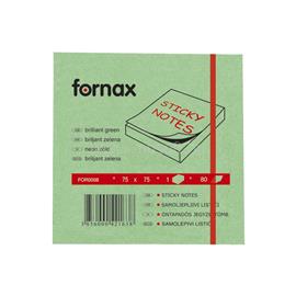 FORNAX Jegyzettömb öntapadó, 75x75mm, 80lap, neon zöld FORNAX_23067 small