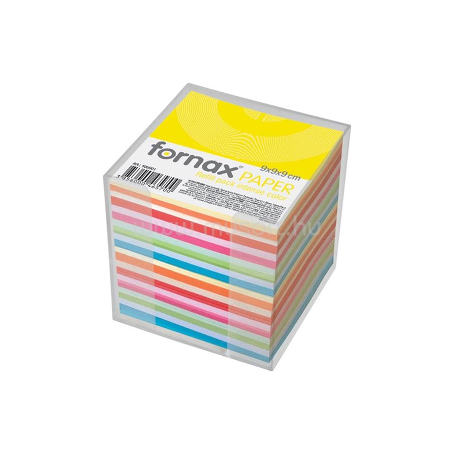 FORNAX Kockatömb transzparens tartóban színes pasztell és intenzív 9x9x9cm, Fornax