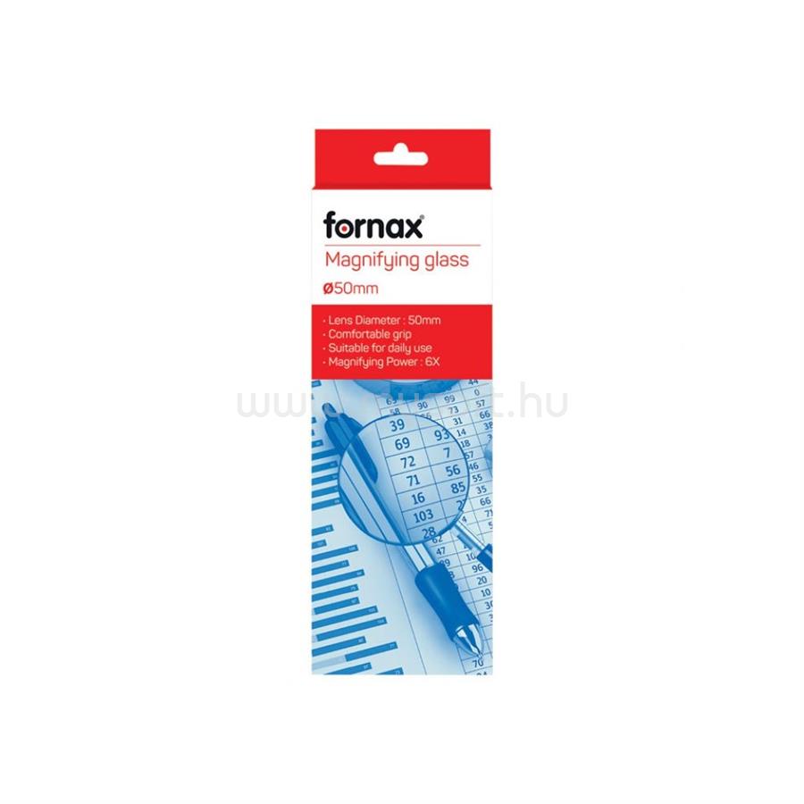 FORNAX Nagyító o 50mm, üveg lencséjű 6x