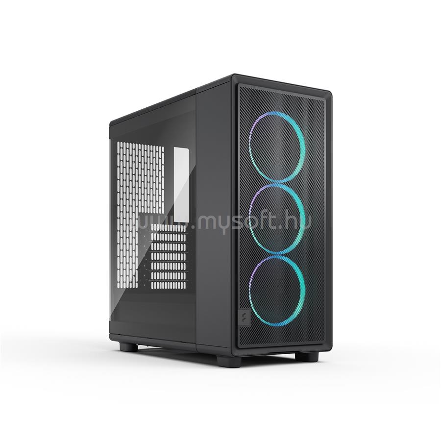 FRACTAL DESIGN Epoch Black TG RGB Light tint fekete (táp nélküli) ablakos ATX ház