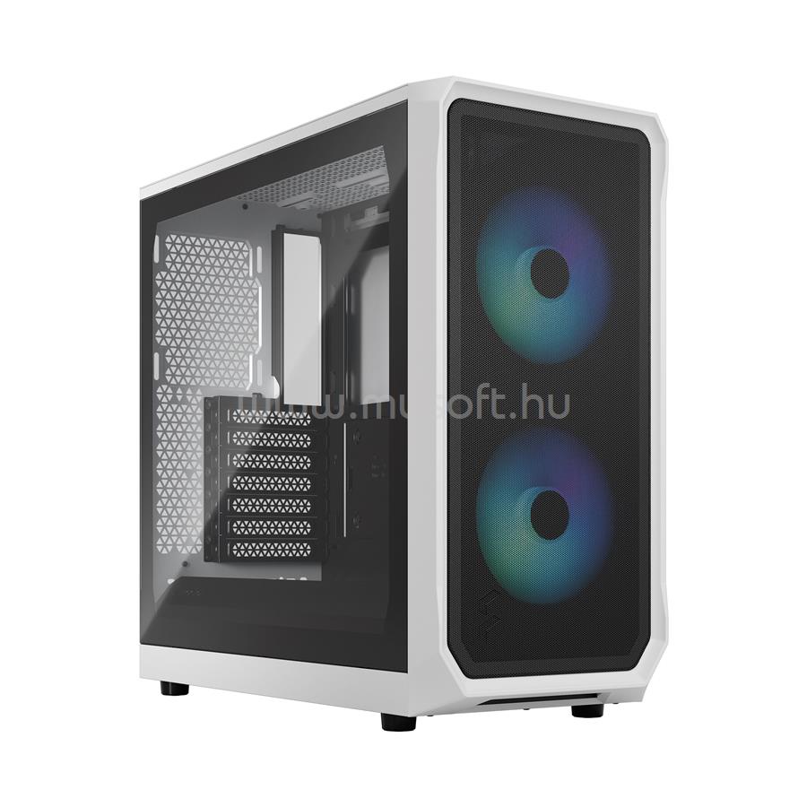 FRACTAL DESIGN Focus 2 RGB TG Clear Tint Fehér ablakos (Táp nélküli) ATX ház