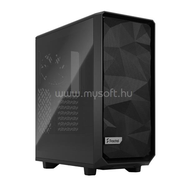 FRACTAL DESIGN Meshify 2 Compact  Fekete (Táp nélküli) világos ablakos ATX ház
