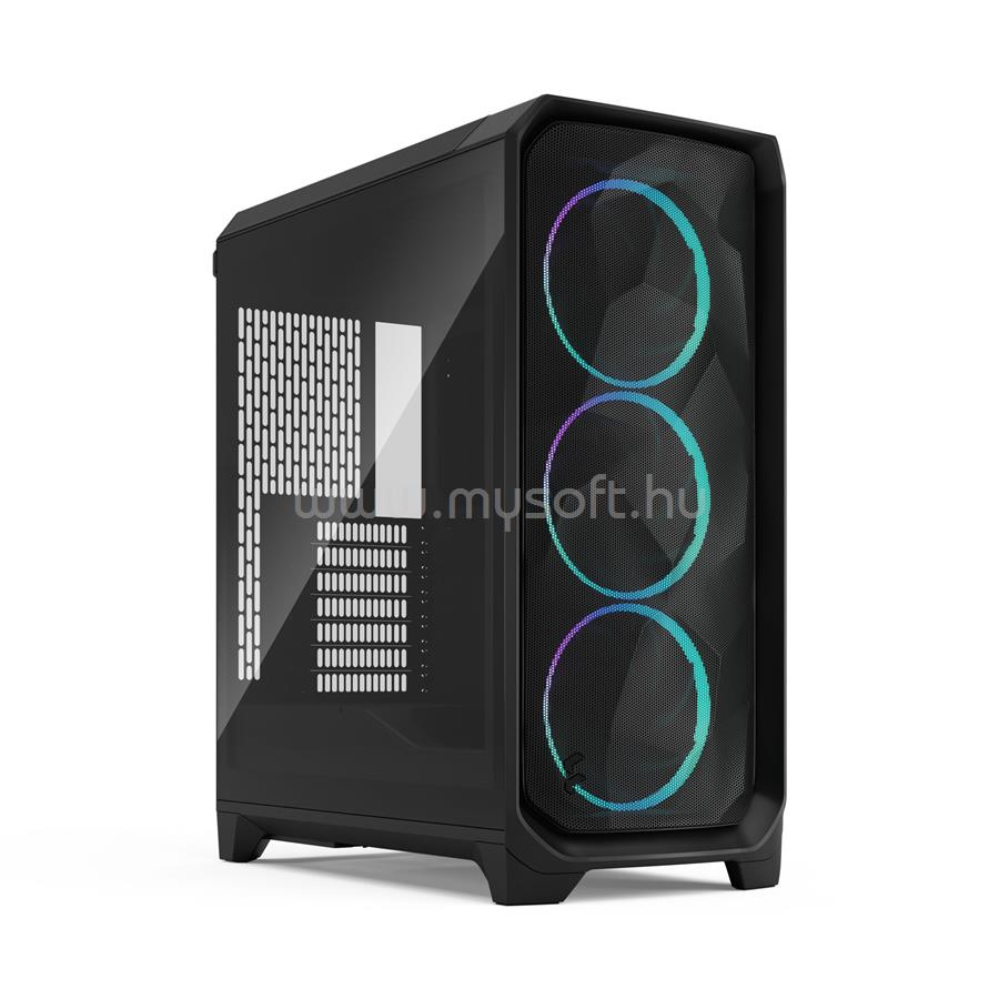 FRACTAL DESIGN Meshify 3 Fekete RGB TG enyhén színezett edzett üveg (táp nélküli) ablakos E-ATX ház