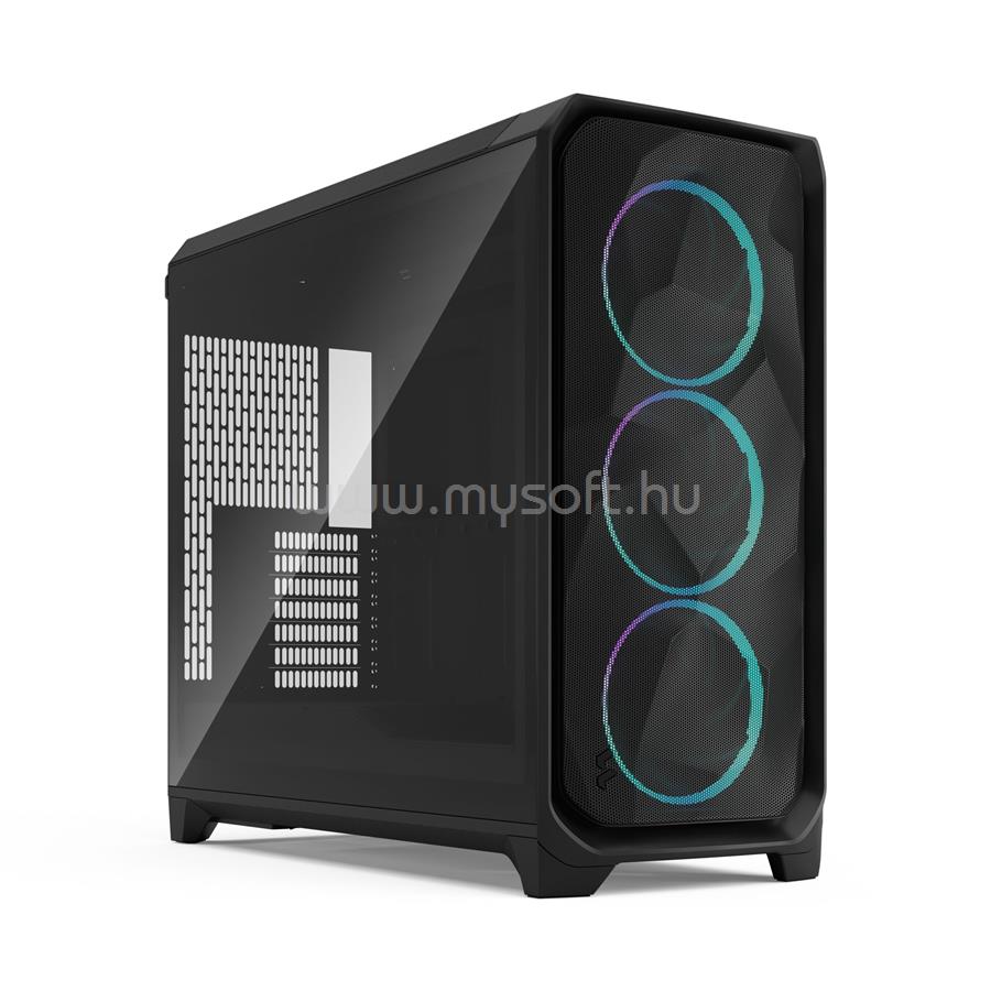FRACTAL DESIGN Meshify 3 XL Fekete RGB TG enyhén színezett edzett üveg (táp nélküli) ablakos E-ATX ház