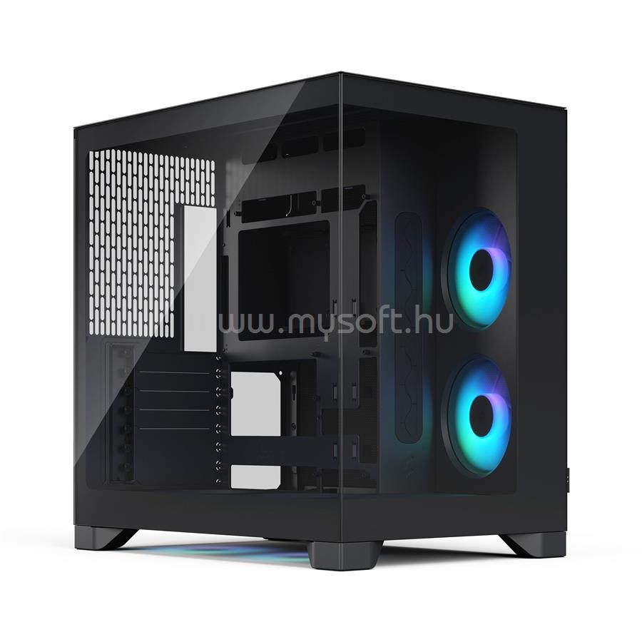FRACTAL DESIGN Pop 2 Vision Black RGB fekete (táp nélküli) ablakos E-ATX ház