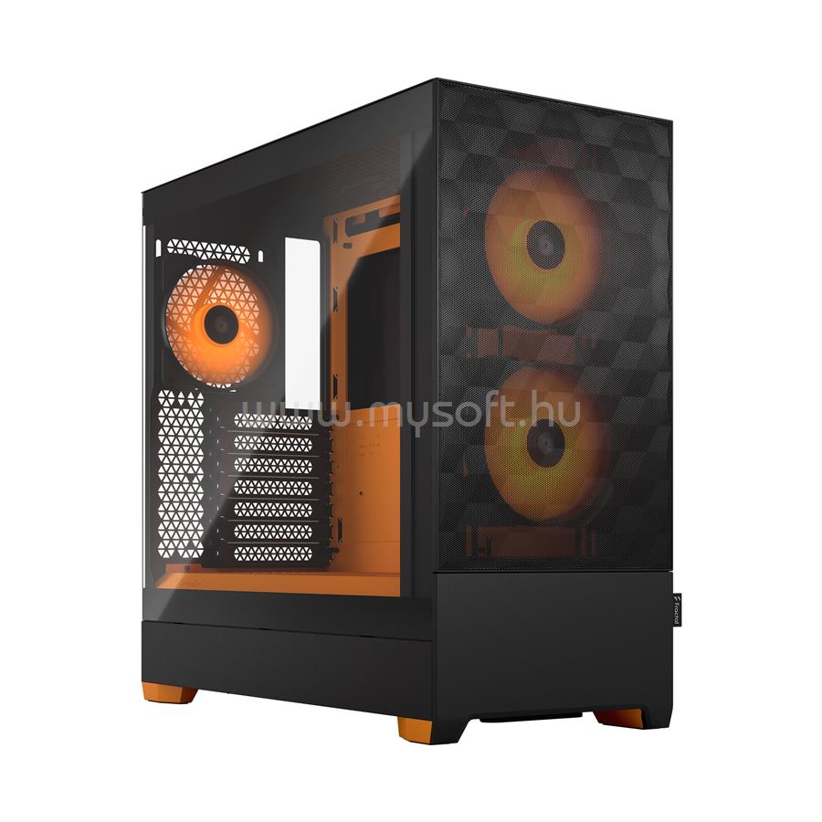 FRACTAL DESIGN Pop Air RGB TG Clear Tint Narancs/Fekete (Táp nélküli) ablakos ATX ház