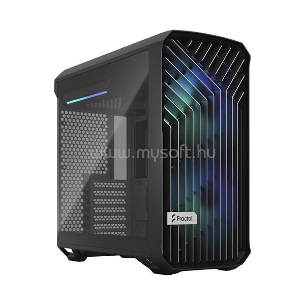 FRACTAL DESIGN Torrent Compact RGB Fekete ablakos (Táp nélküli) ATX ház