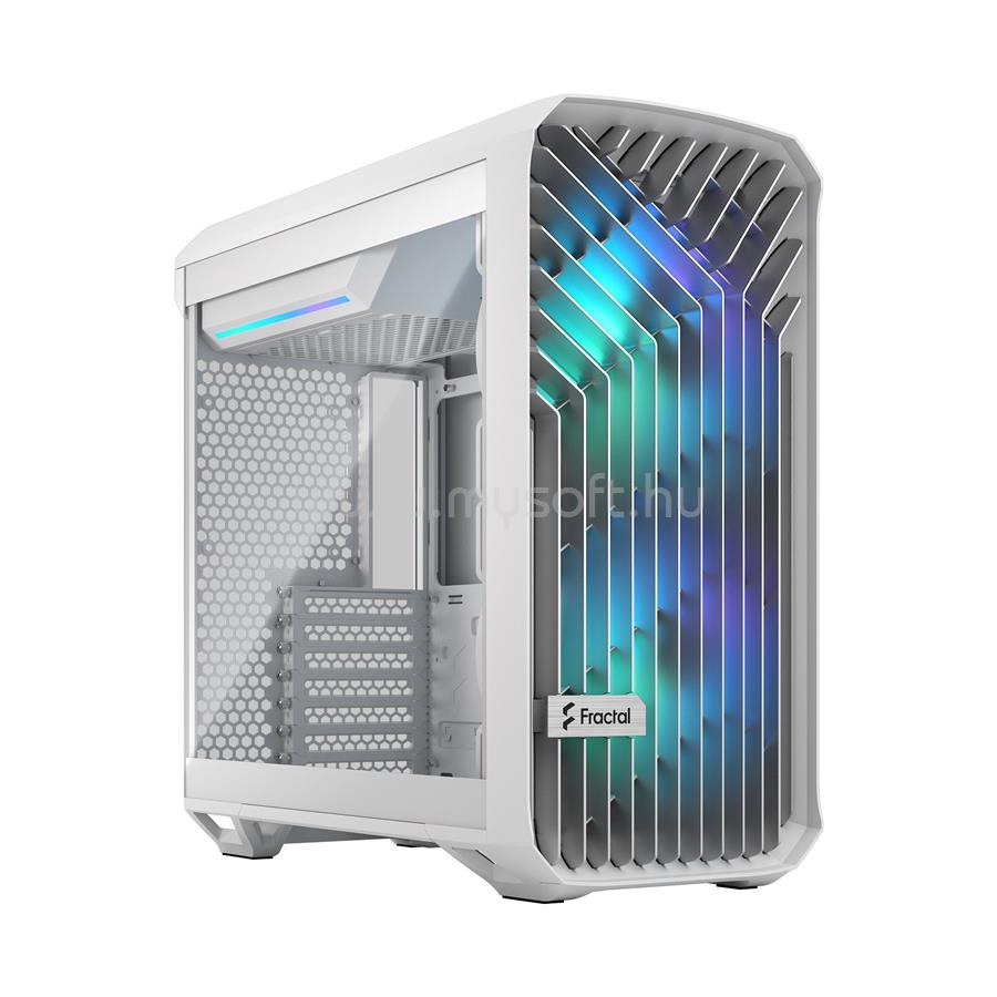 FRACTAL DESIGN Torrent Compact RGB TG Clear tint Fehér (Táp nélküli) ablakos E-ATX ház