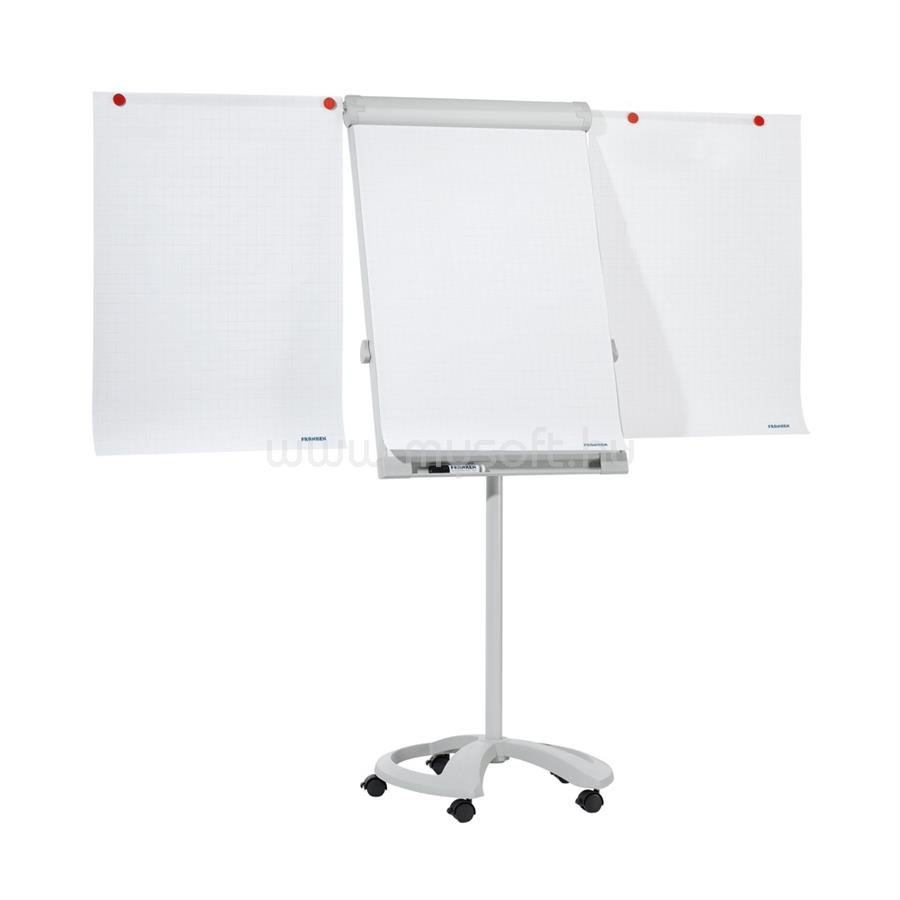 FRANKEN Flipchart tábla mobil 67x95cm, mágneses, 2 db segédkarral, 5 görgős Proline  FC81 Franken